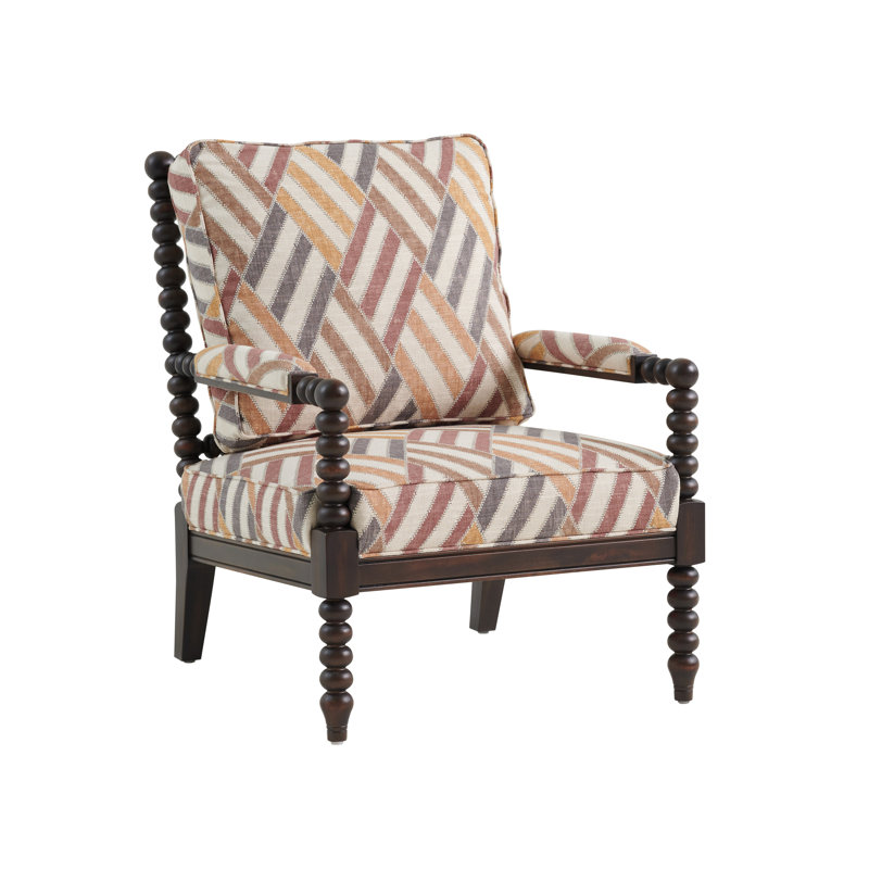 Lexington Dark Mocha Ocean Leather Accent Chair with Contrast Arm Pads