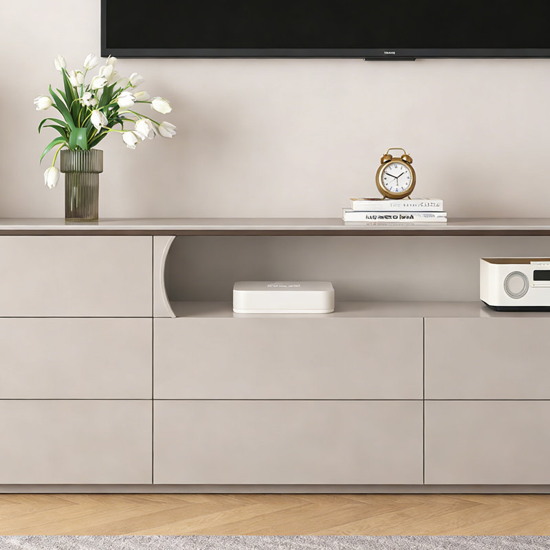 Meuble télé Modern, Gris, H 25,6 po x L 78,74 po x l 15,75 po