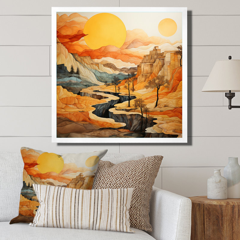 «Bold Landscape Canyon Desert VI - Canyon», art mural, Cadre simple blanc, H 30 po x l 30 po x P 1 po
