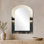 Miroir décoratif contemporain - formes modernes beige et noir I, impression sur métal