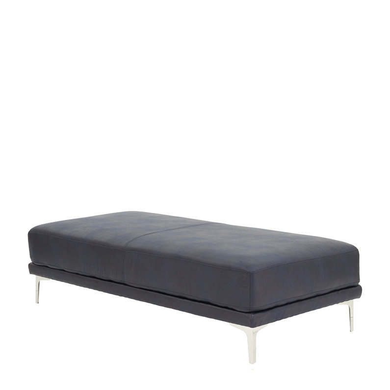 Faux Leather Upholstered Bench, Blue, 18"H x 66"W x 33"D 