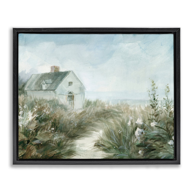 Cadre flottant Windswept Cottage par Sea, par Danhui Nai, H 17 po x l 21 po, Cadre flottant noir de jais