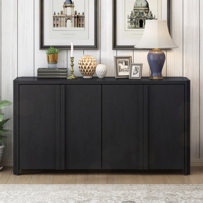 Versatile 4-Door Storage Cabinet for All Rooms, Enhancing Organization and Style