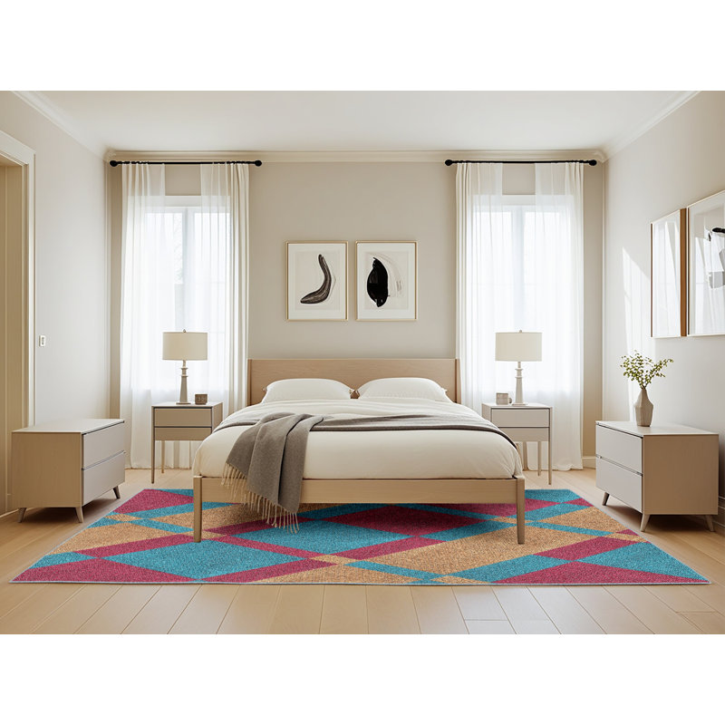 Antoonjr Geometric Indoor Rug, Rectangle 5' x 8'