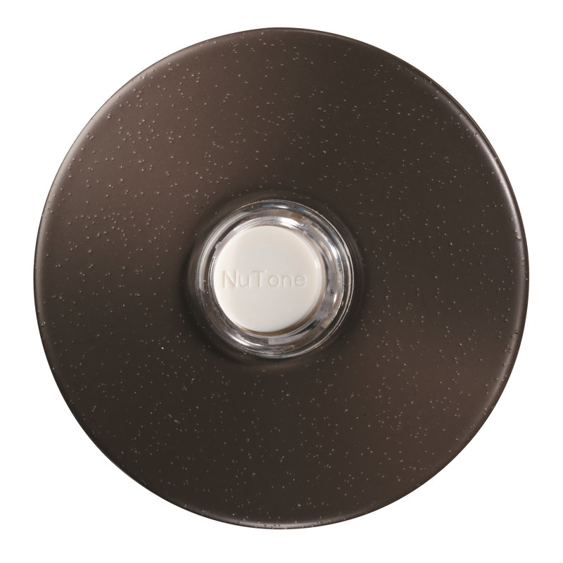 Bouton-poussoir lumineux en stuc rond, Bronze huilé