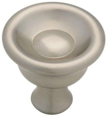 (5 Pack) 1-1/8 inch Bell Knob Satin Nickel