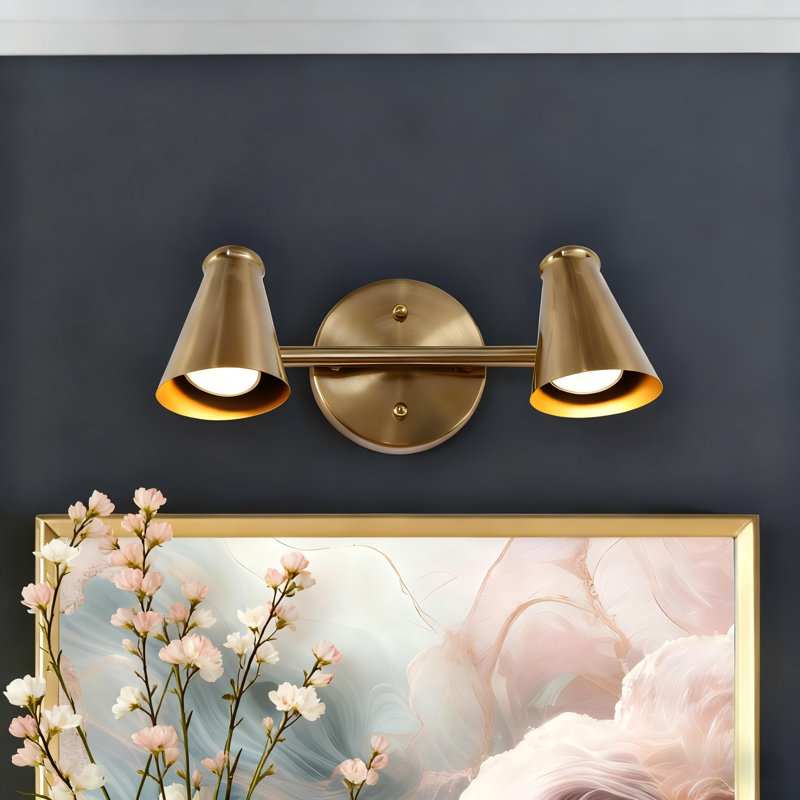 Izell 2 - Light Dimmable Modern Brass Vanity Light, Gold