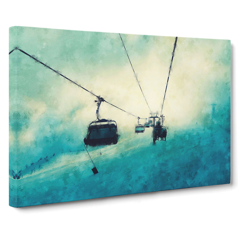 Ski Lift - Wrapped Canvas Painting, 35cm H x 50cm W x 3cm D