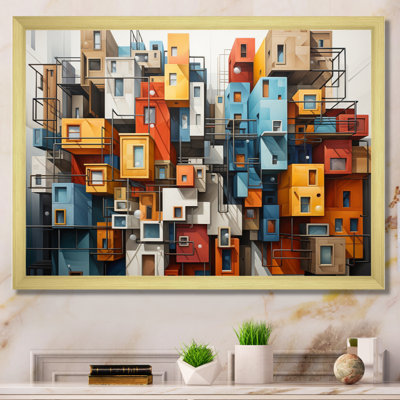 «Cityscape Bluiding Geometric Collage I», reproduction sur toile