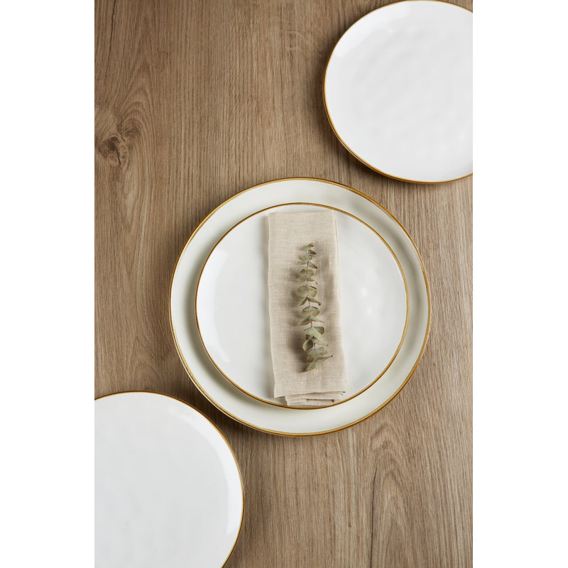 Leny 10.25'' Stoneware Dinner Plate, Vanilla White