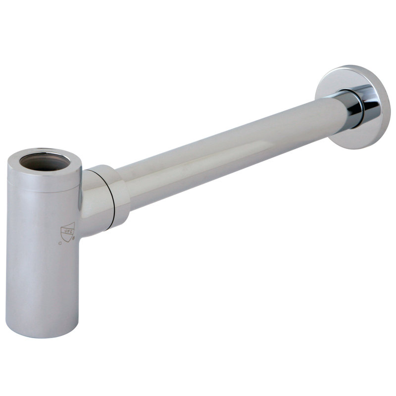 Kingston Brass Trimscape 1-1/4 Inch O.D. Brass Round Bottle Trap, Polished Chrome