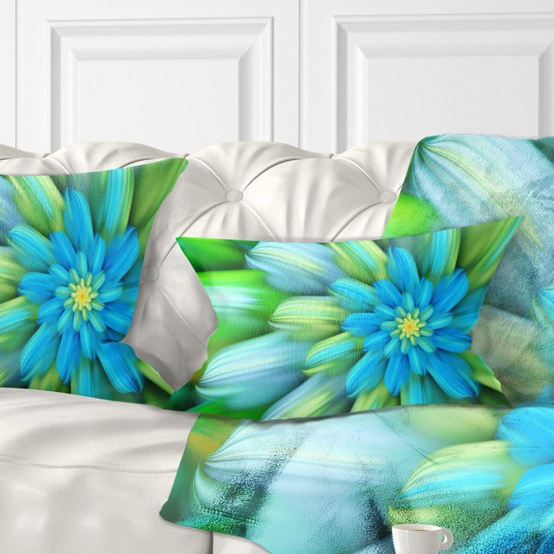 Coussin lombaire floral à grande fleur, Vert