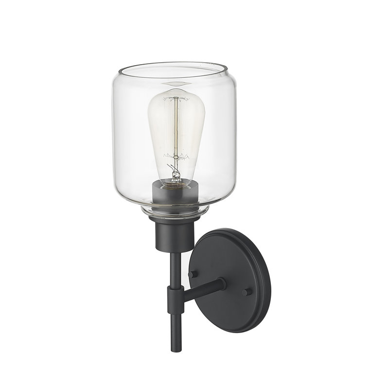 Asheville 1 - Light Matte Black Steel Armed Sconce
