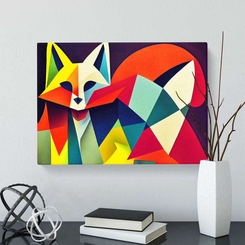 Unique Abstract Fox - Wrapped Canvas, 40cm H x 60cm W x 3cm D