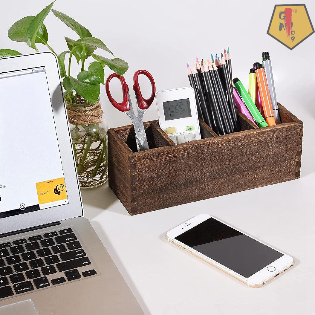 Ayane Creative Pen Pencil Holder Receiving Box Desktop Learning Penholder  Office Desk Organizer Storage Rack Supplies Wood