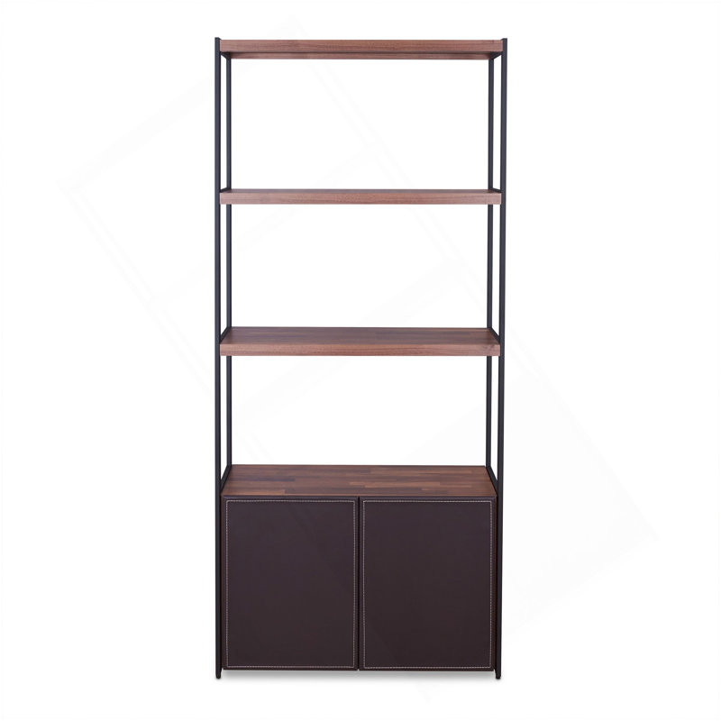 Sara Walnut & Sandy Black Finish Bookshelf