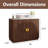 36" Vintage Brown Walnut Bathroom Vanity Base with Stone Countertop, Ceramic Sink, Included Drain & Adjustable Shelf-122442031