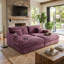 Double chaise longue surdimensionnée en fausse fourrure de 82 po avec ports USB et porte-gobelets 82 po-394971352
