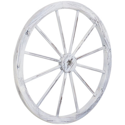 Frick Indoor/Outdoor Wooden Wagon Wheels Garden Art