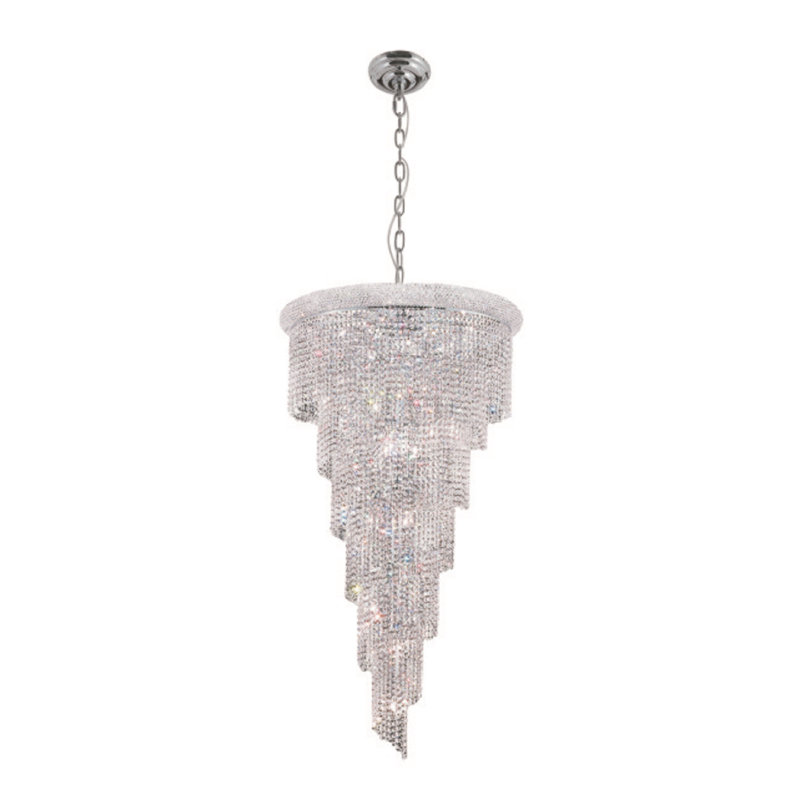 Zonia 22 - Light Dimmable Tiered Chandelier, Chrome