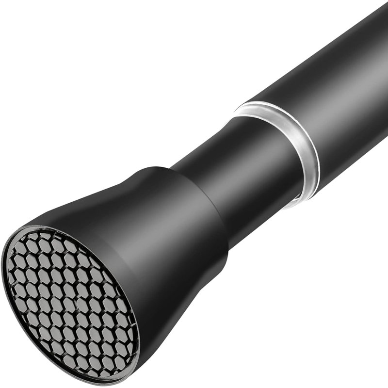 Tension Rods For Curtains 28 To 48 Inch,Spring Tension Rod No Drill Shower Rod, Matte Black