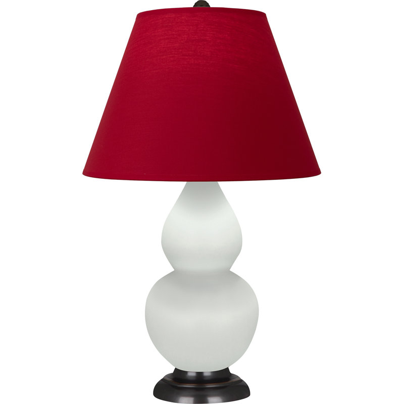 Petite lampe d'appoint à double gourde, H 22,75 po x l 6 po x P 15 po, Vert clair / bronze, Noir / Rouge