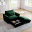 Canapés, modulaire moderne avec repose-pieds de rangement pour le salon / appartement / bureau | Vert sauge | Velours côtelé
