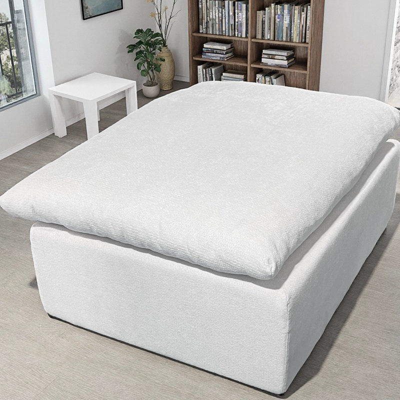 Non - Assemblage modulaire en velours côtelé modulaire blanc