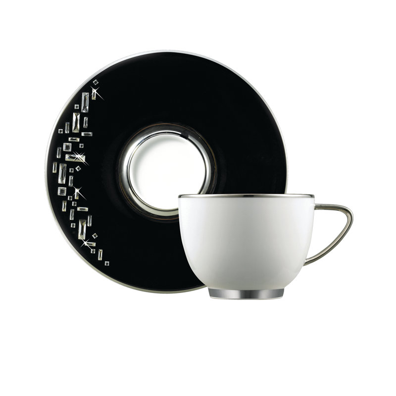 Diana Bone China Teacup, Platinum