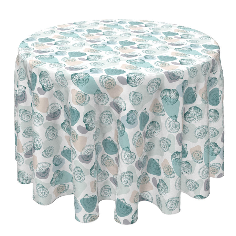Gouet Round Tablecloth, 100% Cotton, 60 Round", Trendy Shells