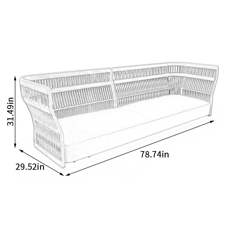 Canapé d'extérieur imperméable Minimalist 78,74 avec coussins Sunbrella®