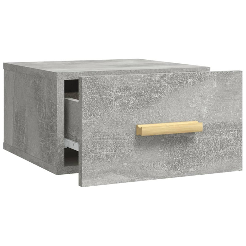 Santucci 35cm W Manufactured Wood Bedside Table, Grey, Individual
