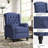 Upholstered Pushback Recliner with Rivets-1913237039