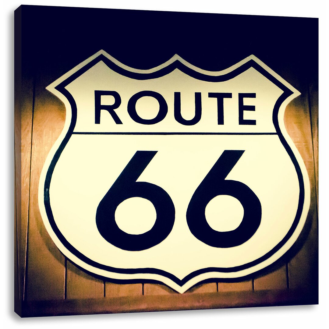 Leinwandbild Modernes Route 66 Schild