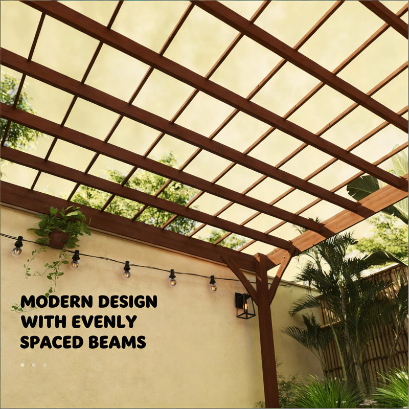 Pergola en bois pour jardin, 19.98 (ft.) x 11.97 (ft.), Matte Black