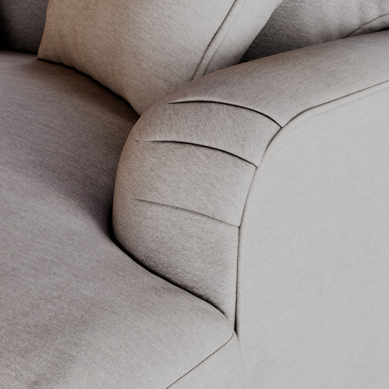 Elfur Upholstered Chair and a Half, Silver, Burnished Beech