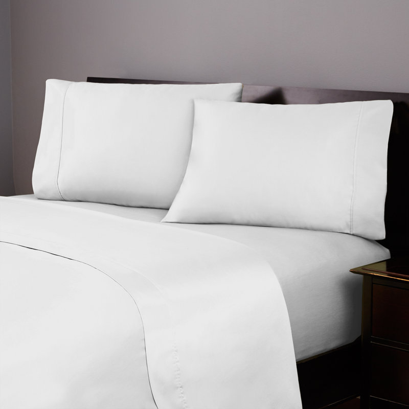 Ensemble de draps en percale 200 fils Fam Modal, Anthracite, Ensemble de drap pour lit très grand avec drap-ho