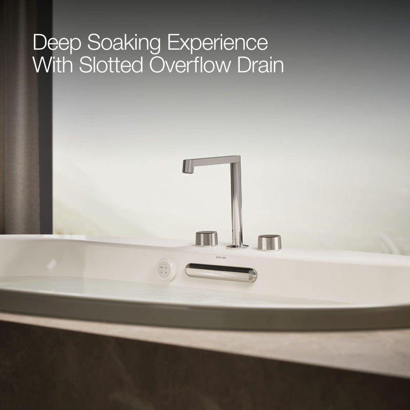 Underscore 72" x 42" Drop In Air Acrylic Bathtub with Heater, Biscuit