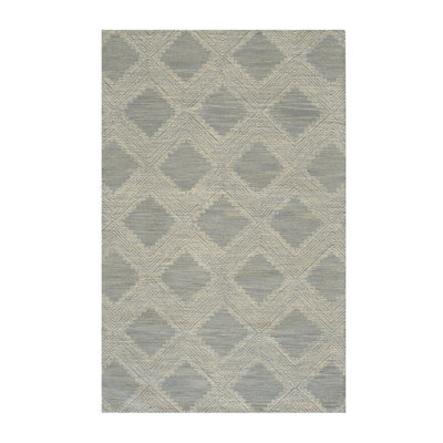Chloe Quinn Light Blue Hand Tufted Wool Contemporary Transitional Area Rug