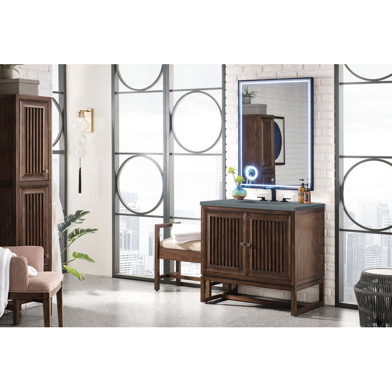 Athens 36'' W Single Vanity, Carrara White, Glossy White, 8" Widespread