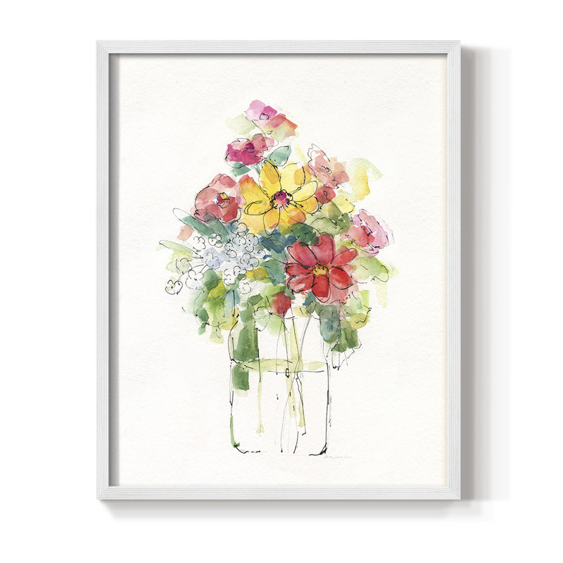 «Summer Picks In Jar I», reproduction encadrée - bois massif, Blanc, H 14 po x l 11 po