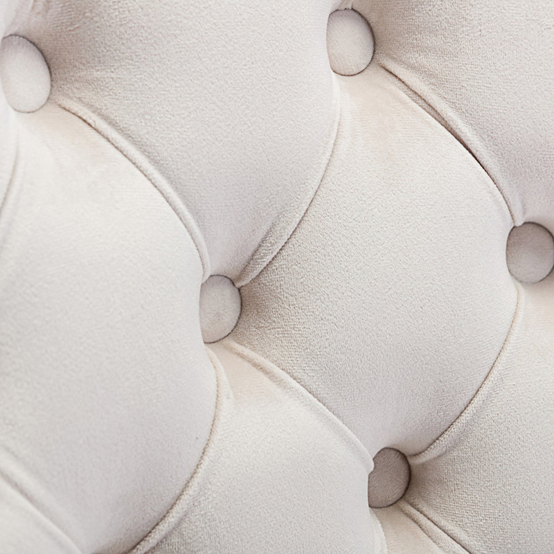 Chaise de bureau rembourrée et capitonnée, Beige