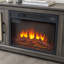 Meuble télé avec foyer et tablettes ajustables, 70 po, gris, l 65 po x P 15,97 po x H 23,79 po