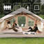 Tente de camping gonflable avec auvent, imperméable 4 saisons, puits de lumière transparent, tissu Oxford 420D, fenêtres / portes en filet