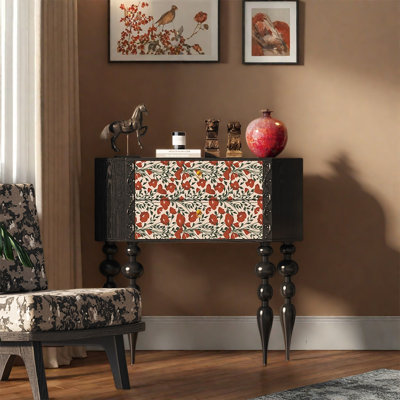 Pine Wood Two Drawer Stylish Decorative Cabinet
