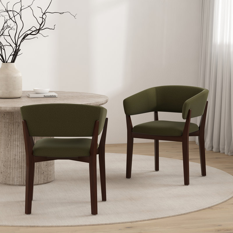 Fauteuil de salle à manger rembourré Blake, Vert