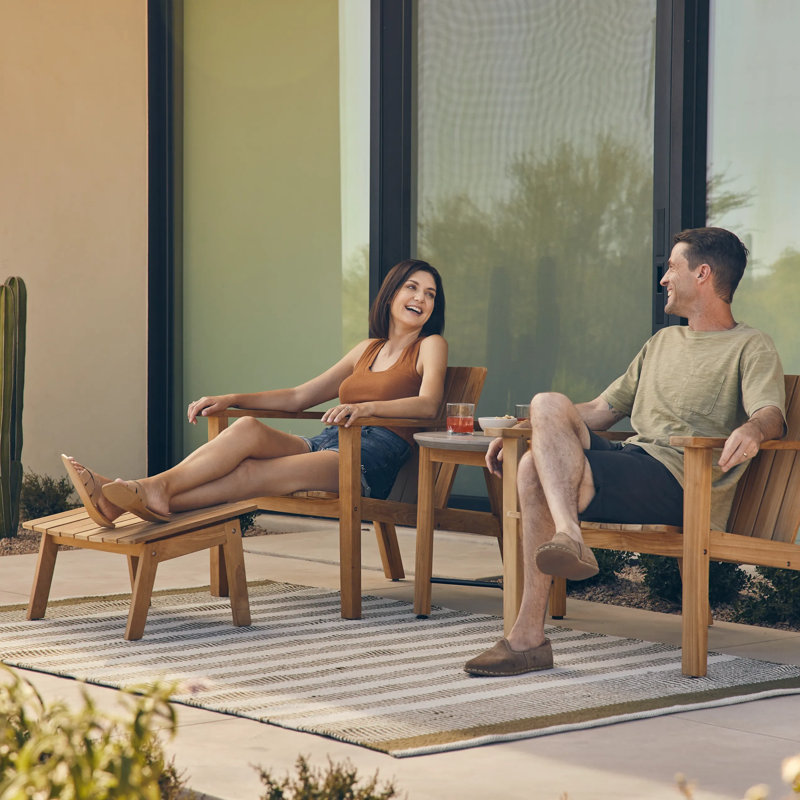 Neighbor Low Chair w/ Ottoman, Teak