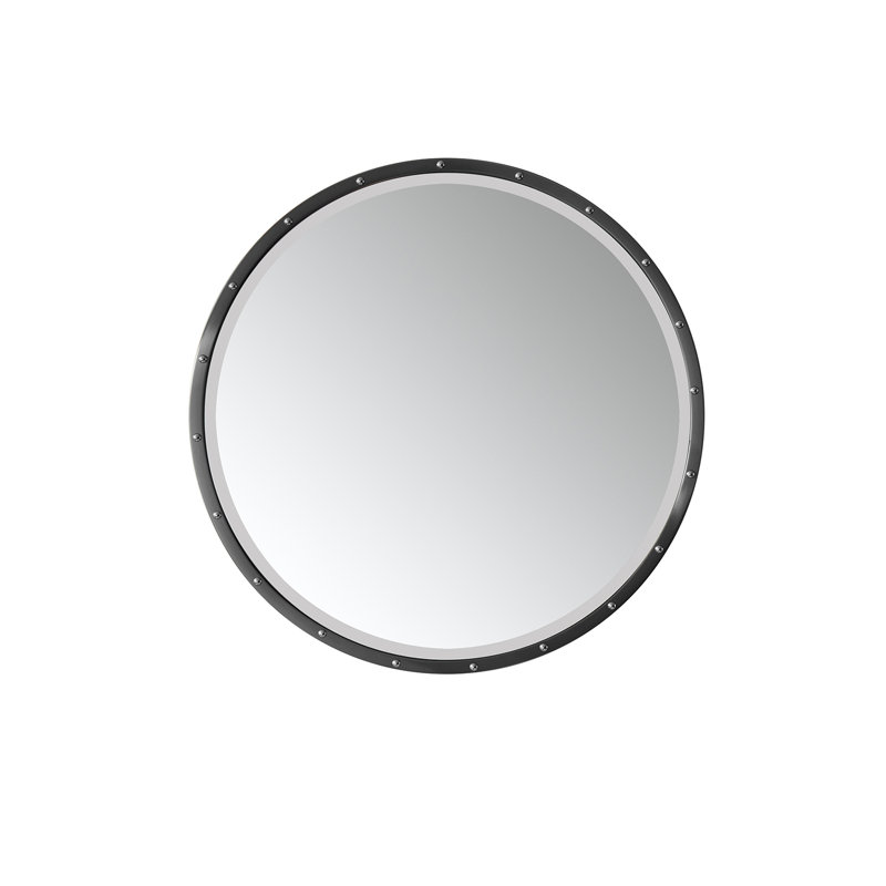 Cuneo Metal Flat Wall Mirror, Matte Black