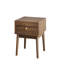 Ensemble de 2 pièces table de chevet en noyer de style médiéval-moderne, table de chevet avec poignées en métal