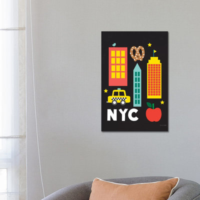 City Fun NYC by Ann Kelle - 1 Piece Wrapped Canvas Wall Art